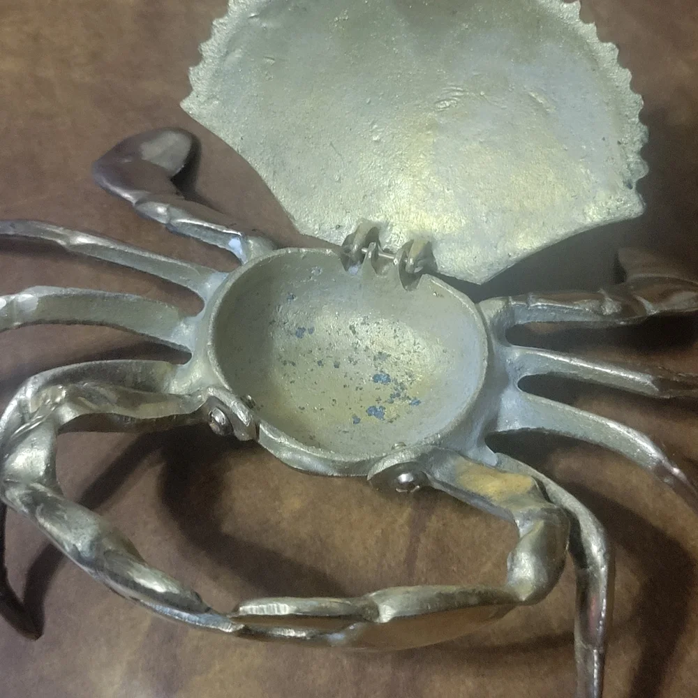 VTG Brass Crab Trinket Box